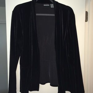 Velour peplum-style cardigan